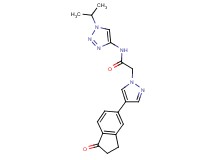 N-(1-isopropyl-1H-1,2,3-triazol-4-yl)-2-[4-(1-oxo-2,3-dihydro-1H-inden-5-yl)-1H-pyrazol-1-yl]acetamide