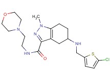 5-{[(5-chloro-2-thienyl)methyl]amino}-1-methyl-N-[2-(4-morpholinyl)ethyl]-4,5,6,7-tetrahydro-1H-indazole-3-carboxamide