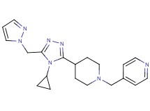 4-({4-[4-cyclopropyl-5-(1H-pyrazol-1-ylmethyl)-4H-1,2,4-triazol-3-yl]piperidin-1-yl}methyl)pyridine