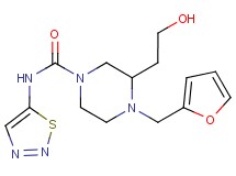 4-(2-furylmethyl)-3-(2-hydroxyethyl)-N-1,2,3-thiadiazol-5-ylpiperazine-1-carboxamide