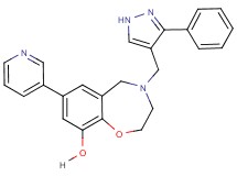 4-[(3-phenyl-1H-pyrazol-4-yl)methyl]-7-(3-pyridinyl)-2,3,4,5-tetrahydro-1,4-benzoxazepin-9-ol