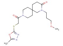 2-(3-methoxypropyl)-9-{[(5-methyl-1,3,4-oxadiazol-2-yl)thio]acetyl}-2,9-diazaspiro[5.5]undecan-3-one