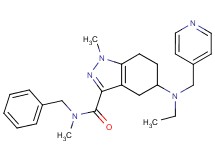 N-benzyl-5-[ethyl(4-pyridinylmethyl)amino]-N,1-dimethyl-4,5,6,7-tetrahydro-1H-indazole-3-carboxamide
