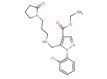 ethyl 1-(2-chlorophenyl)-5-({[3-(2-oxo-1-pyrrolidinyl)propyl]amino}methyl)-1H-pyrazole-4-carboxylate