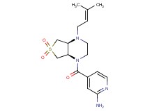 4-{[(4aS*,7aR*)-4-(3-methyl-2-buten-1-yl)-6,6-dioxidohexahydrothieno[3,4-b]pyrazin-1(2H)-yl]carbonyl}-2-pyridinamine