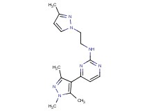 N-[2-(3-methyl-1H-pyrazol-1-yl)ethyl]-4-(1,3,5-trimethyl-1H-pyrazol-4-yl)pyrimidin-2-amine