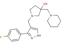 1-{[3-(4-fluorophenyl)-1H-pyrazol-4-yl]methyl}-3-(piperidin-1-ylmethyl)pyrrolidin-3-ol