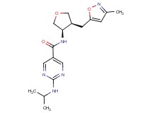 2-(isopropylamino)-N-{(3R*,4S*)-4-[(3-methylisoxazol-5-yl)methyl]tetrahydrofuran-3-yl}pyrimidine-5-carboxamide