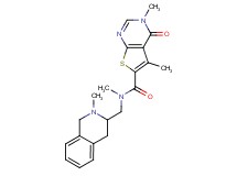 N,3,5-trimethyl-N-[(2-methyl-1,2,3,4-tetrahydroisoquinolin-3-yl)methyl]-4-oxo-3,4-dihydrothieno[2,3-d]pyrimidine-6-carboxamide