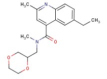 N-(1,4-dioxan-2-ylmethyl)-6-ethyl-N,2-dimethyl-4-quinolinecarboxamide