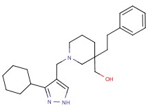 [1-[(3-cyclohexyl-1H-pyrazol-4-yl)methyl]-3-(2-phenylethyl)-3-piperidinyl]methanol