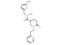 N-methyl-N-[(5-methyl-2-furyl)methyl]-6-oxo-1-[2-(2-pyridinyl)ethyl]-3-piperidinecarboxamide