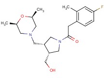 {(3R*,4R*)-4-{[(2R*,6S*)-2,6-dimethylmorpholin-4-yl]methyl}-1-[(4-fluoro-2-methylphenyl)acetyl]pyrrolidin-3-yl}methanol