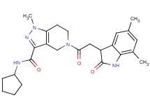 N-cyclopentyl-5-[(5,7-dimethyl-2-oxo-2,3-dihydro-1H-indol-3-yl)acetyl]-1-methyl-4,5,6,7-tetrahydro-1H-pyrazolo[4,3-c]pyridine-3-carboxamide