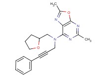 2,5-dimethyl-N-(3-phenylprop-2-yn-1-yl)-N-(tetrahydrofuran-2-ylmethyl)[1,3]oxazolo[5,4-d]pyrimidin-7-amine