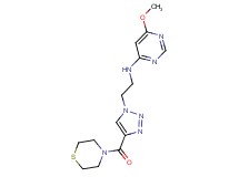 6-methoxy-N-{2-[4-(thiomorpholin-4-ylcarbonyl)-1H-1,2,3-triazol-1-yl]ethyl}pyrimidin-4-amine