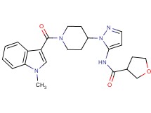 N-(1-{1-[(1-methyl-1H-indol-3-yl)carbonyl]-4-piperidinyl}-1H-pyrazol-5-yl)tetrahydro-3-furancarboxamide