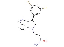 3-[(2R*,3S*,6R*)-3-(3,5-difluorophenyl)-1,5-diazatricyclo[5.2.2.0~2,6~]undec-5-yl]propanamide