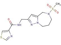 N-{[5-(methylsulfonyl)-5,6,7,8-tetrahydro-4H-pyrazolo[1,5-a][1,4]diazepin-2-yl]methyl}-1,3-thiazole-4-carboxamide