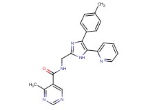 4-methyl-N-{[4-(4-methylphenyl)-5-pyridin-2-yl-1H-imidazol-2-yl]methyl}pyrimidine-5-carboxamide