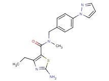 2-amino-4-ethyl-N-methyl-N-[4-(1H-pyrazol-1-yl)benzyl]-1,3-thiazole-5-carboxamide