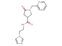 N-[2-(1H-imidazol-1-yl)ethyl]-5-oxo-1-(2-pyridinylmethyl)-3-pyrrolidinecarboxamide