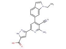 3-[6-amino-5-cyano-4-(1-ethyl-1H-indol-6-yl)pyridin-2-yl]-1H-pyrazole-5-carboxylic acid