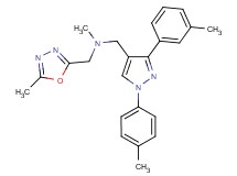 N-methyl-1-(5-methyl-1,3,4-oxadiazol-2-yl)-N-{[3-(3-methylphenyl)-1-(4-methylphenyl)-1H-pyrazol-4-yl]methyl}methanamine