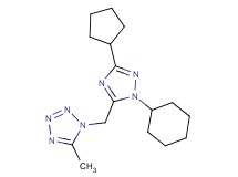 1-[(1-cyclohexyl-3-cyclopentyl-1H-1,2,4-triazol-5-yl)methyl]-5-methyl-1H-tetrazole
