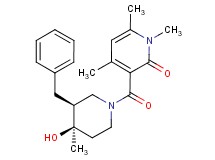 3-{[(3S*,4R*)-3-benzyl-4-hydroxy-4-methylpiperidin-1-yl]carbonyl}-1,4,6-trimethylpyridin-2(1H)-one