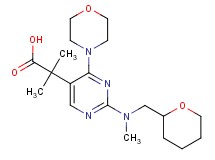2-methyl-2-{2-[methyl(tetrahydro-2H-pyran-2-ylmethyl)amino]-4-morpholin-4-ylpyrimidin-5-yl}propanoic acid