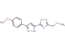 5-[3-(4-methoxyphenyl)-1H-pyrazol-5-yl]-3-[(methylthio)methyl]-1,2,4-oxadiazole