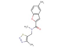 N,5-dimethyl-N-[(4-methyl-1,2,3-thiadiazol-5-yl)methyl]-1-benzofuran-2-carboxamide