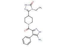 5-{1-[(5-amino-4-phenyl-1H-pyrazol-3-yl)carbonyl]piperidin-4-yl}-4-ethyl-2,4-dihydro-3H-1,2,4-triazol-3-one