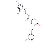 N-[2-(3,5-dimethyl-1H-pyrazol-1-yl)ethyl]-1-[2-(3-fluorophenyl)ethyl]-6-oxo-3-piperidinecarboxamide