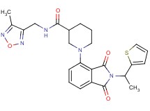 1-{1,3-dioxo-2-[1-(2-thienyl)ethyl]-2,3-dihydro-1H-isoindol-4-yl}-N-[(4-methyl-1,2,5-oxadiazol-3-yl)methyl]-3-piperidinecarboxamide