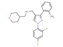1-[1-(2,4-difluorophenyl)-3-(2-methylphenyl)-1H-pyrazol-4-yl]-N-(tetrahydro-2H-pyran-4-ylmethyl)methanamine