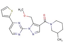 2-{5-(methoxymethyl)-4-[(3-methyl-1-piperidinyl)carbonyl]-1H-pyrazol-1-yl}-4-(2-thienyl)pyrimidine