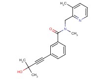 3-(3-hydroxy-3-methylbut-1-yn-1-yl)-N-methyl-N-[(3-methylpyridin-2-yl)methyl]benzamide