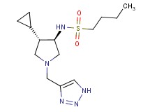 N-[rel-(3R,4S)-4-cyclopropyl-1-(1H-1,2,3-triazol-4-ylmethyl)-3-pyrrolidinyl]-1-butanesulfonamide hydrochloride