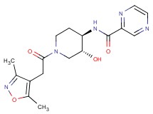 N-{(3R*,4R*)-1-[(3,5-dimethylisoxazol-4-yl)acetyl]-3-hydroxypiperidin-4-yl}pyrazine-2-carboxamide