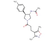 N-[(3S*,4R*)-1-[3-(3,5-dimethyl-4-isoxazolyl)propanoyl]-4-(4-methylphenyl)-3-pyrrolidinyl]acetamide