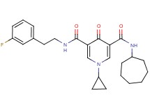N-cycloheptyl-1-cyclopropyl-N'-[2-(3-fluorophenyl)ethyl]-4-oxo-1,4-dihydro-3,5-pyridinedicarboxamide