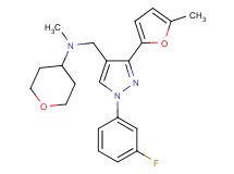 N-{[1-(3-fluorophenyl)-3-(5-methyl-2-furyl)-1H-pyrazol-4-yl]methyl}-N-methyltetrahydro-2H-pyran-4-amine