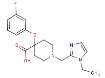 1-[(1-ethyl-1H-imidazol-2-yl)methyl]-4-(3-fluorophenoxy)piperidine-4-carboxylic acid