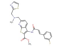 methyl 3-{[(2E)-3-(3-fluorophenyl)-2-propenoyl]amino}-6-{[methyl(1,3-thiazol-2-ylmethyl)amino]methyl}thieno[2,3-b]pyridine-2-carboxylate