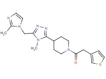 4-{4-methyl-5-[(2-methyl-1H-imidazol-1-yl)methyl]-4H-1,2,4-triazol-3-yl}-1-(3-thienylacetyl)piperidine
