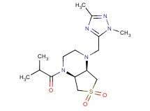 (4aS*,7aR*)-1-[(1,3-dimethyl-1H-1,2,4-triazol-5-yl)methyl]-4-isobutyryloctahydrothieno[3,4-b]pyrazine 6,6-dioxide