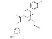 ethyl 3-(3-chlorobenzyl)-1-[3-(1-methyl-1H-pyrazol-4-yl)propanoyl]-3-piperidinecarboxylate