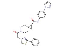 6-[(2-phenyl-1,3-thiazol-4-yl)acetyl]-N-[4-(1H-pyrazol-1-yl)phenyl]-6-azaspiro[2.5]octane-1-carboxamide